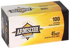 Armscor 50443 Precision Value Pack 45 ACP 230 gr Full Metal Jacket 100 Per Box/ 12 Case